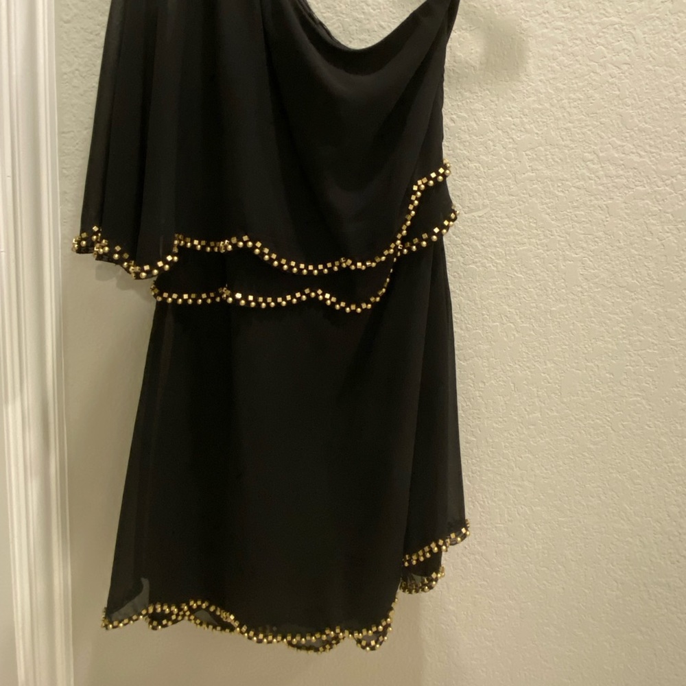 Classy LBD; one shoulder dress; great for date night or just a fun night out.